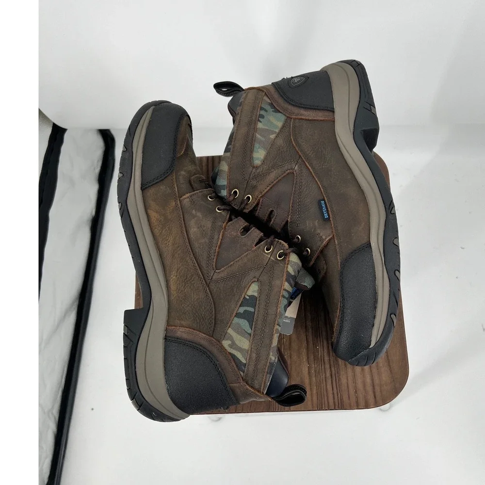 Ariat Mens Terrain H20 Waterproof Boots Camo Dark Coffee 10064010 Size 14 D NWT